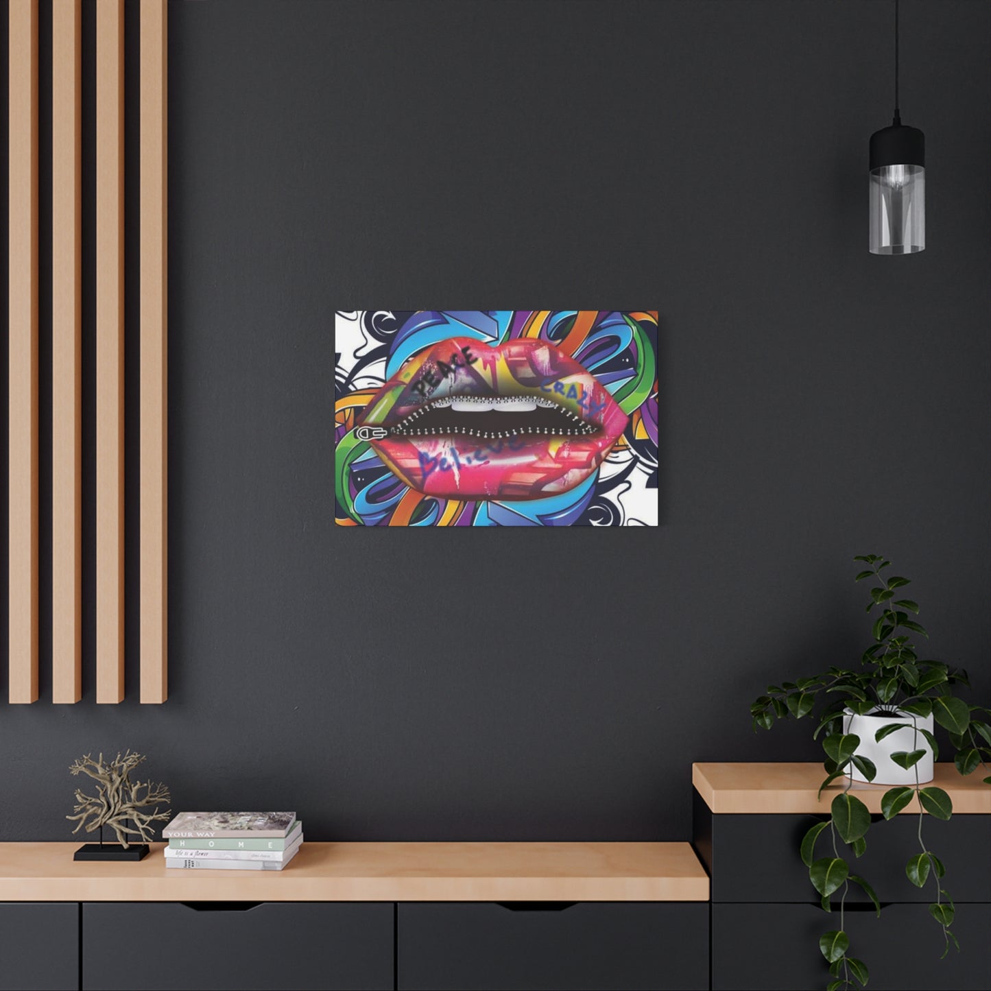 Zipper Lips Wall Art & Canvas Prints