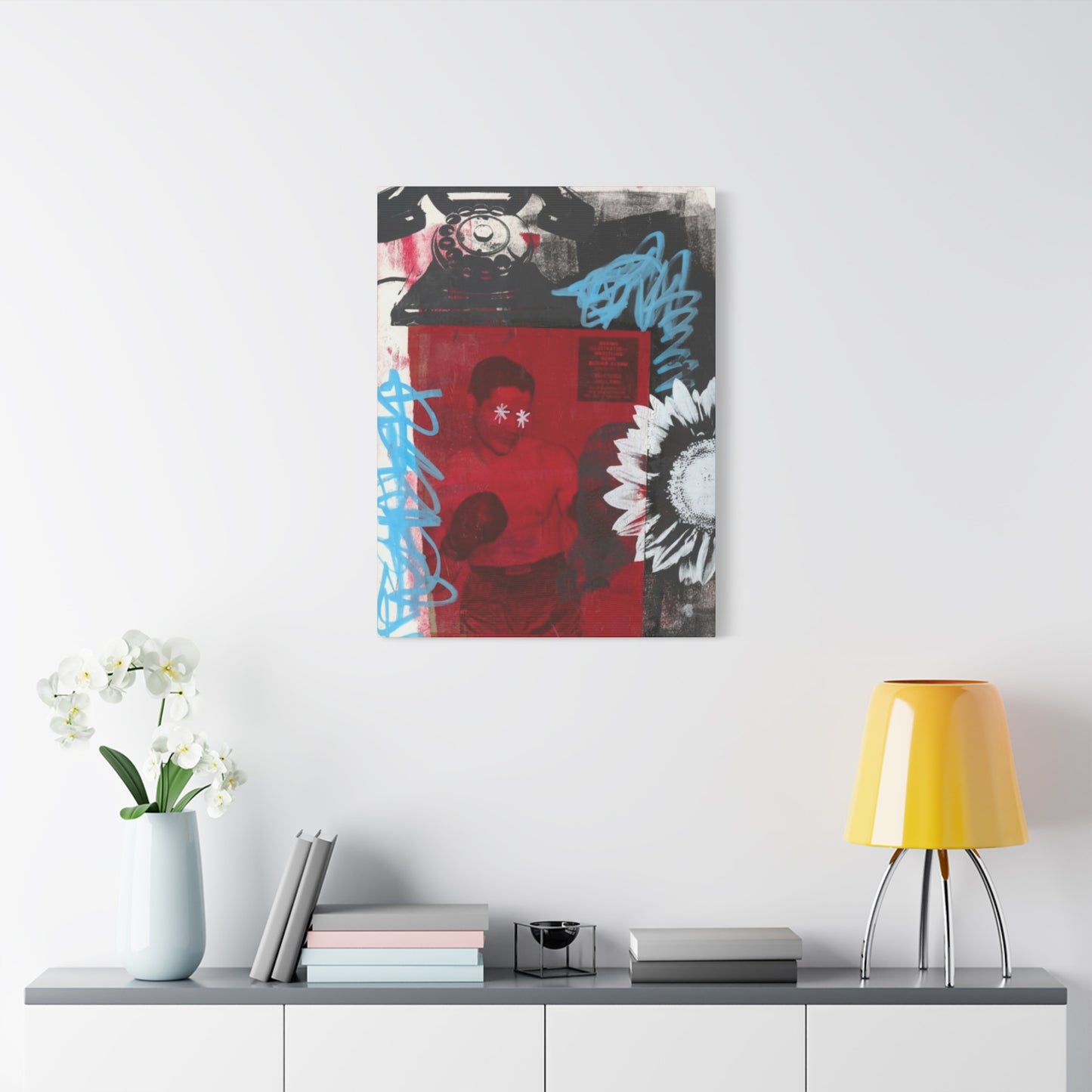 Boxing And Telephone Mixed Media Wall Art & Canvas Prints