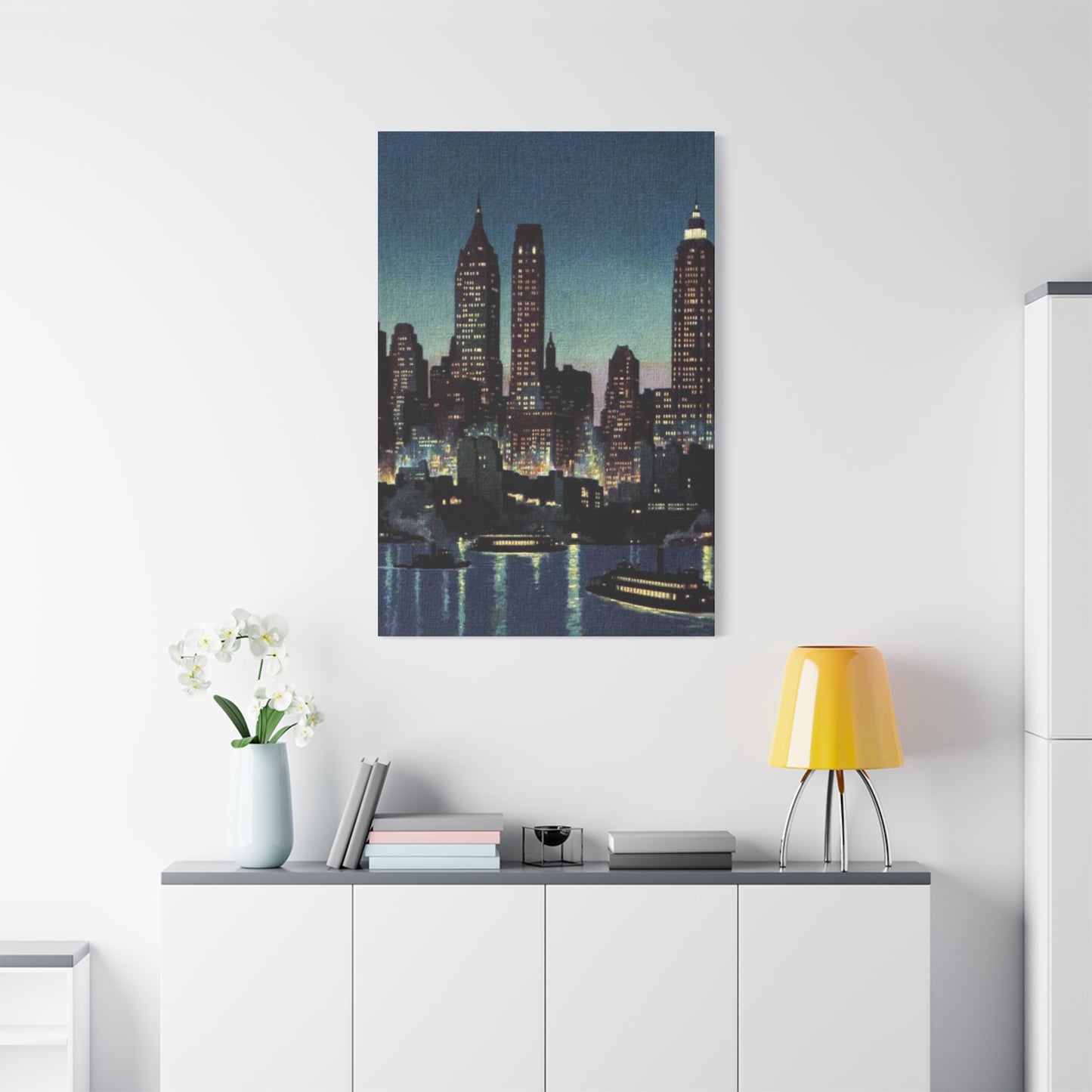 Night Skyline in New York City Wall Art & Canvas Prints