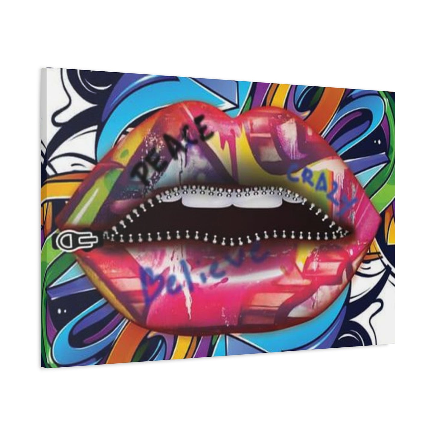 Zipper Lips Wall Art & Canvas Prints