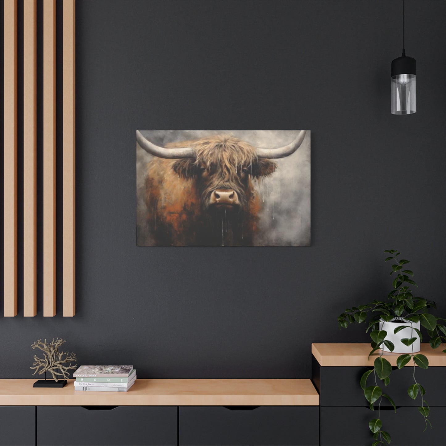 Hairy Bull Long Horns Wall Art & Canvas Prints