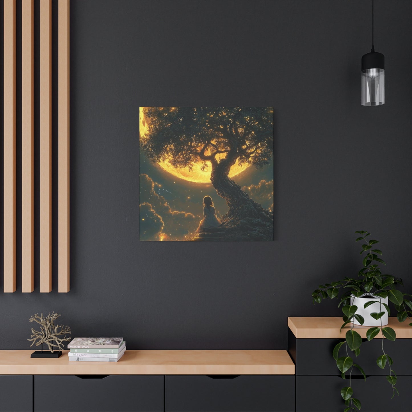 Yellow Moonrise Fantasy Wall Art & Canvas Prints