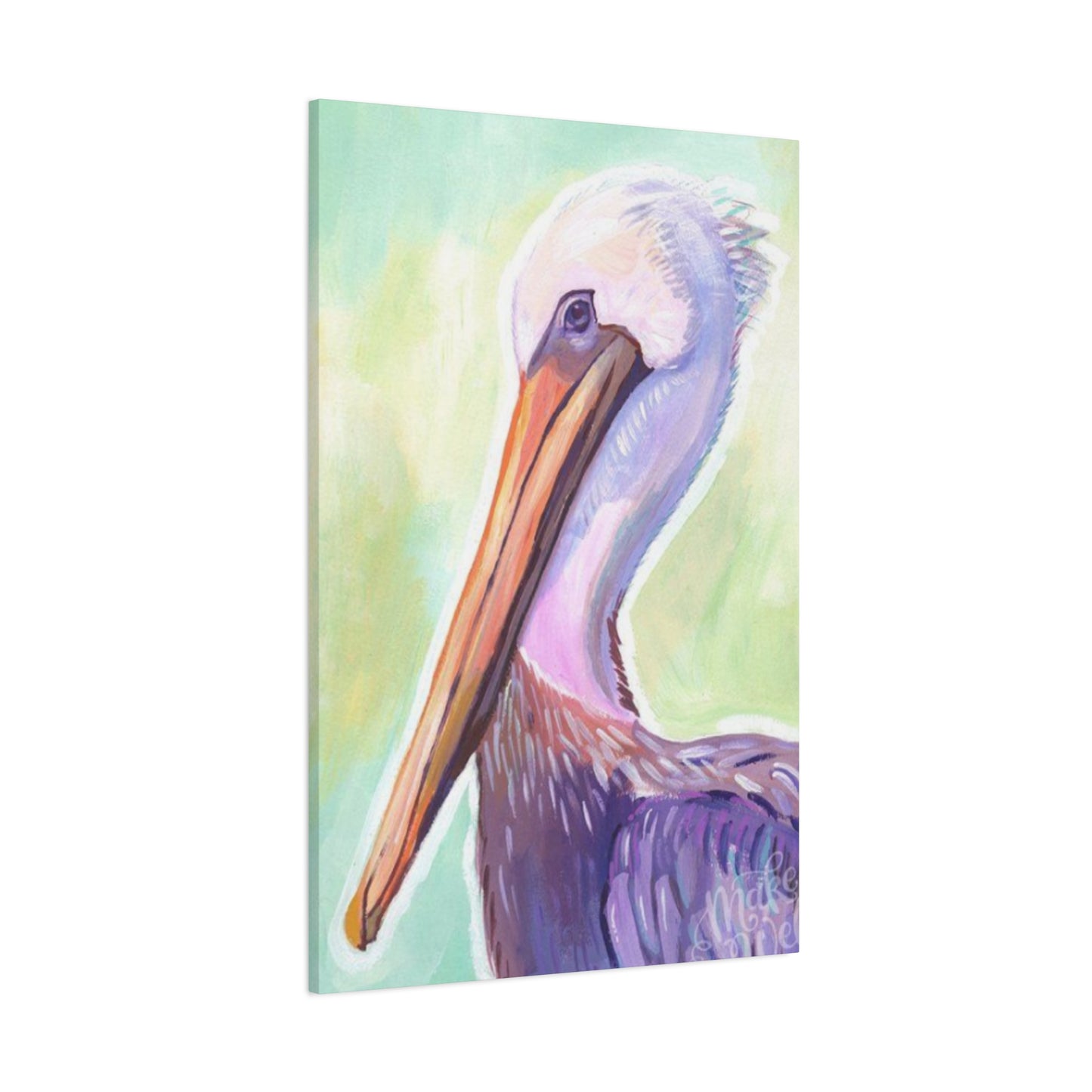 Purple Pelican Painting Wall Art & Canvas Prints