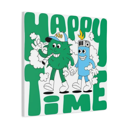 Happy Time Marijuana Wall Art & Canvas Prints