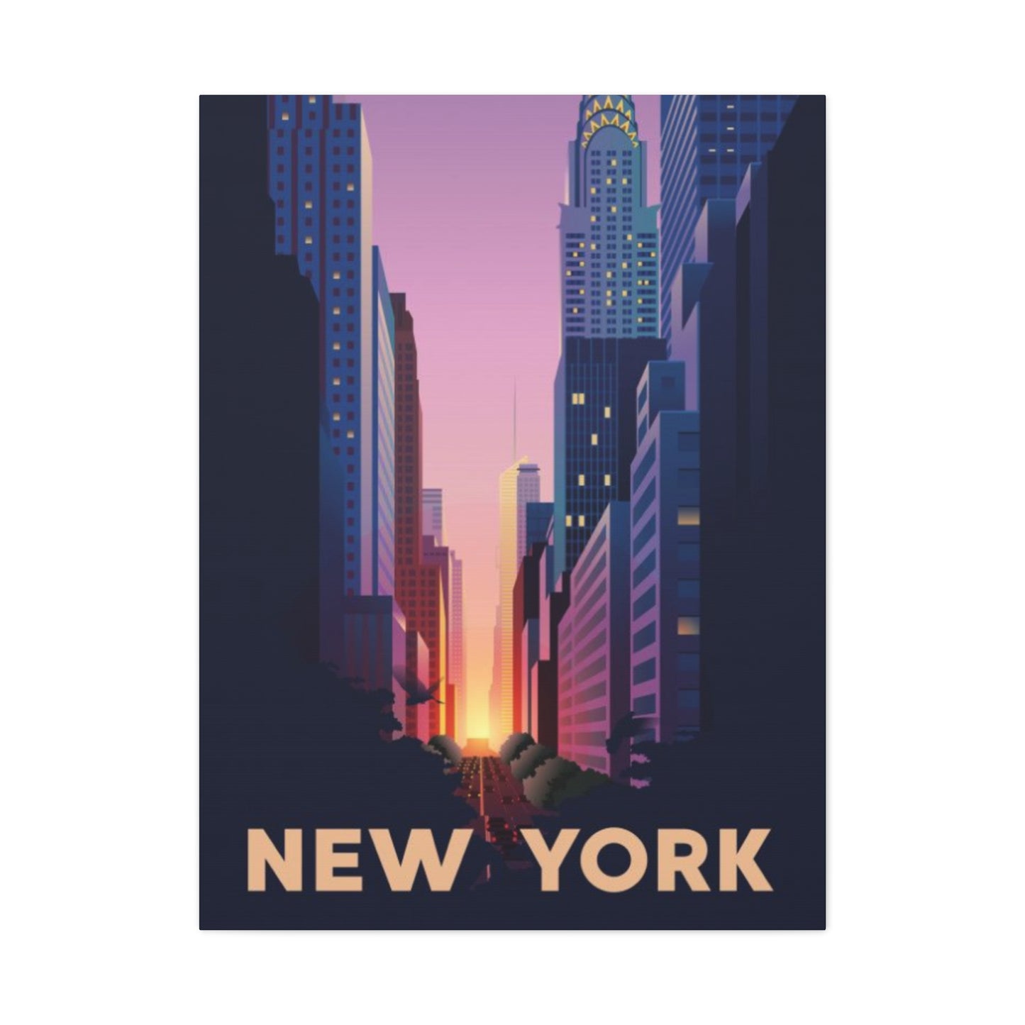 Streets Sunset Of New York City Wall Art & Canvas Prints