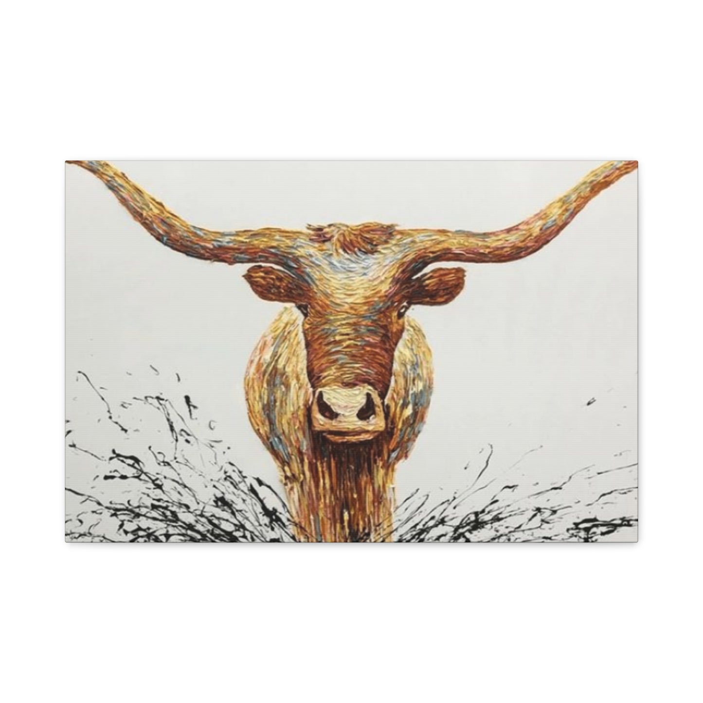 Bull Long Horns Drawing Wall Art & Canvas Prints