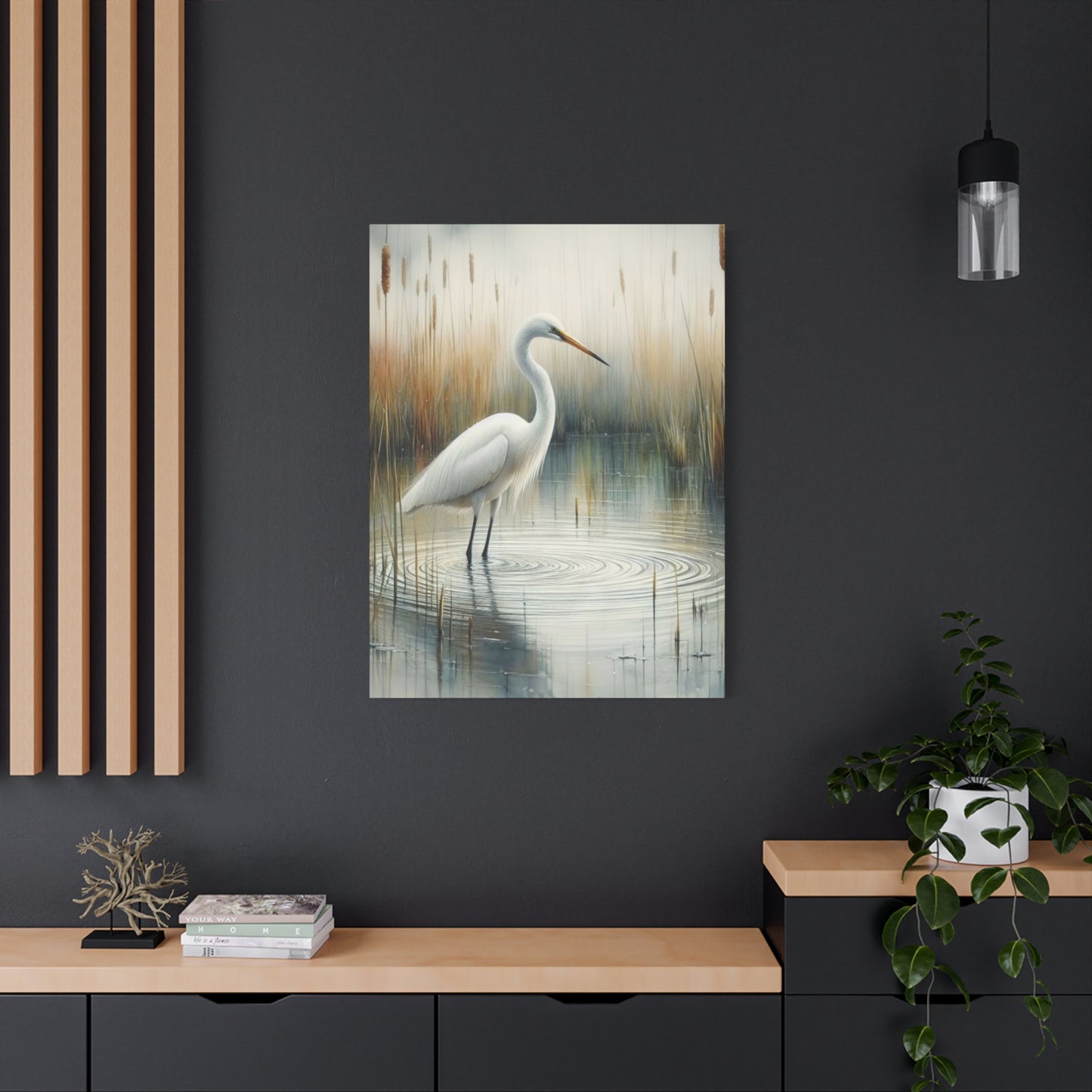 Beautiful Herons in Pond Wall Art & Canvas Prints