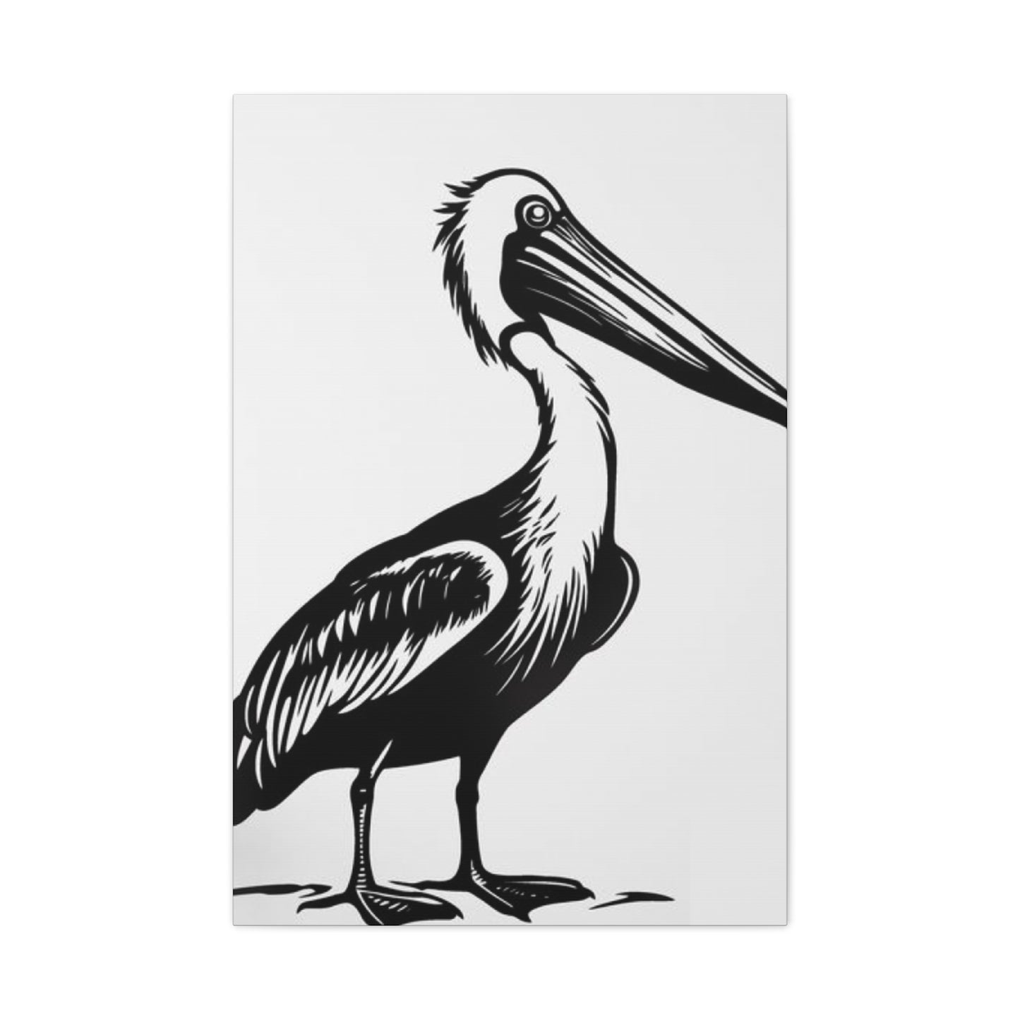 Black & White Pelican Poster Wall Art & Canvas Prints