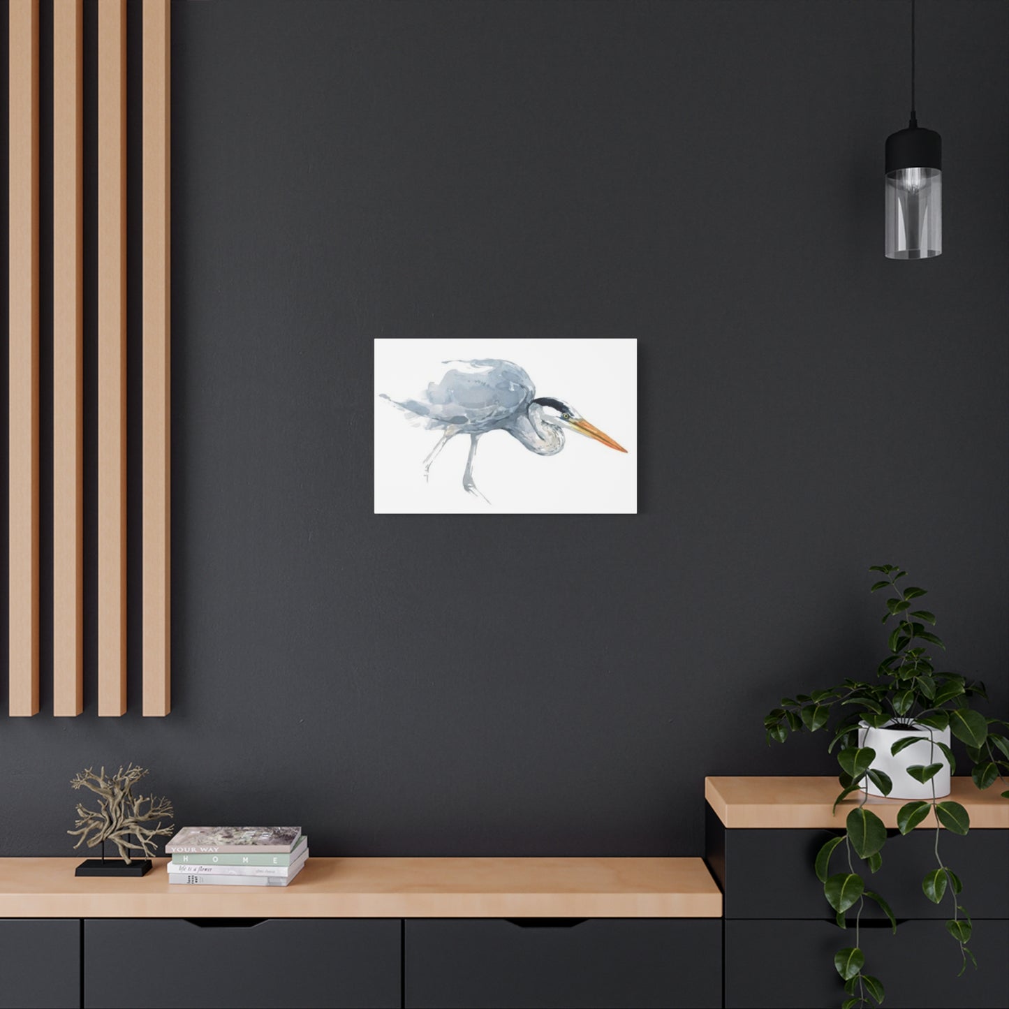 White Heron Painting Wall Art & Canvas Prints