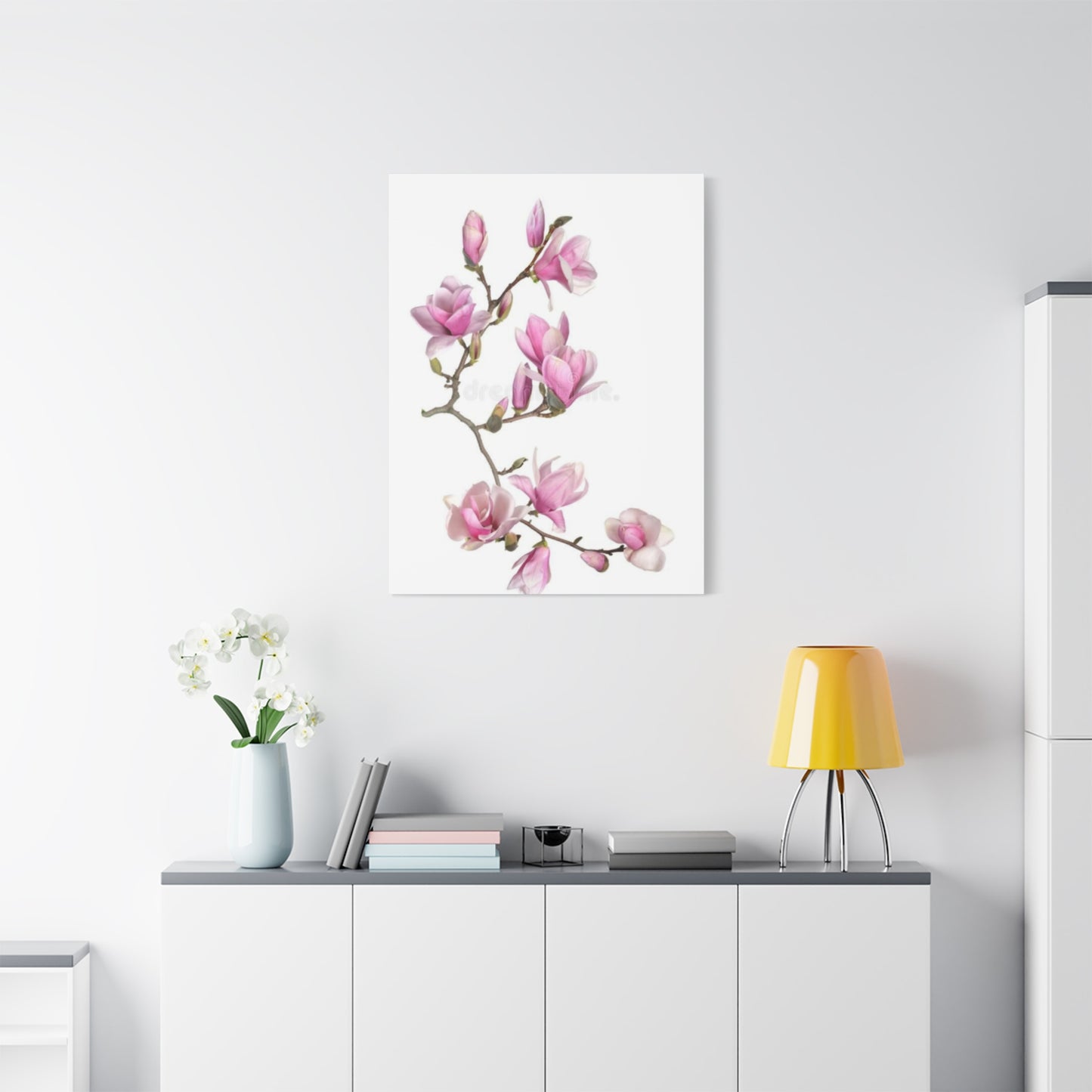 Beautiful Pink Magnolia Flower Painting Wall Art & Canvas Prints