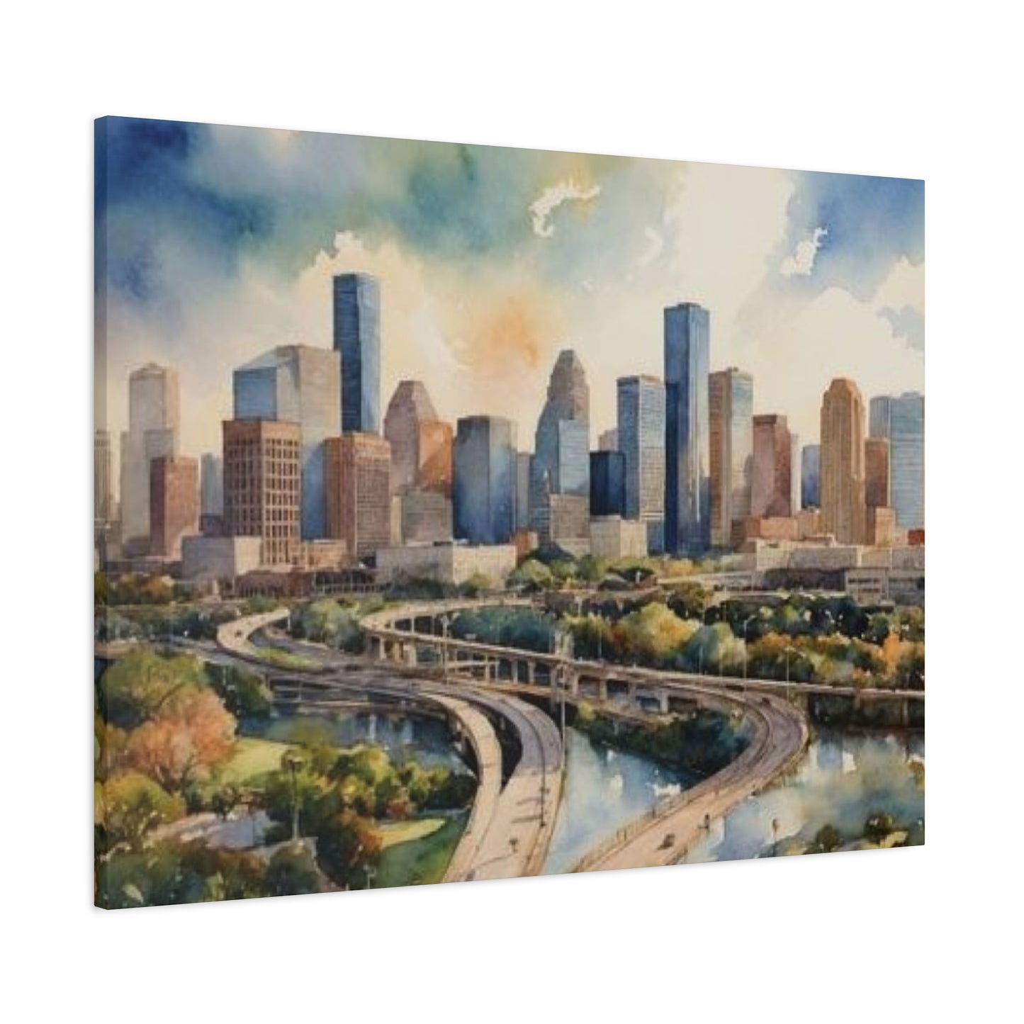 Houston Skyline Painting Wall Art & Canvas Prints