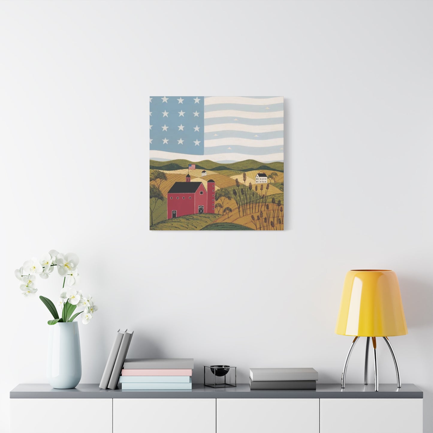 Houses On Grass fields Kimble Warren Wall Art & Canvas Prints