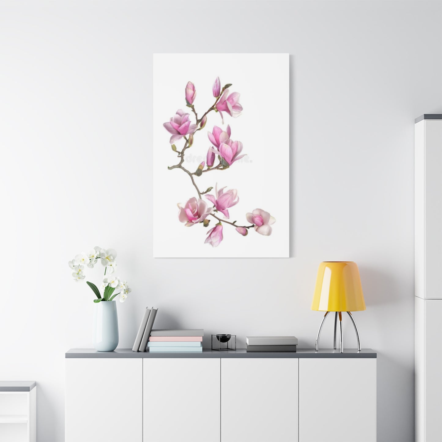 Beautiful Pink Magnolia Flower Painting Wall Art & Canvas Prints