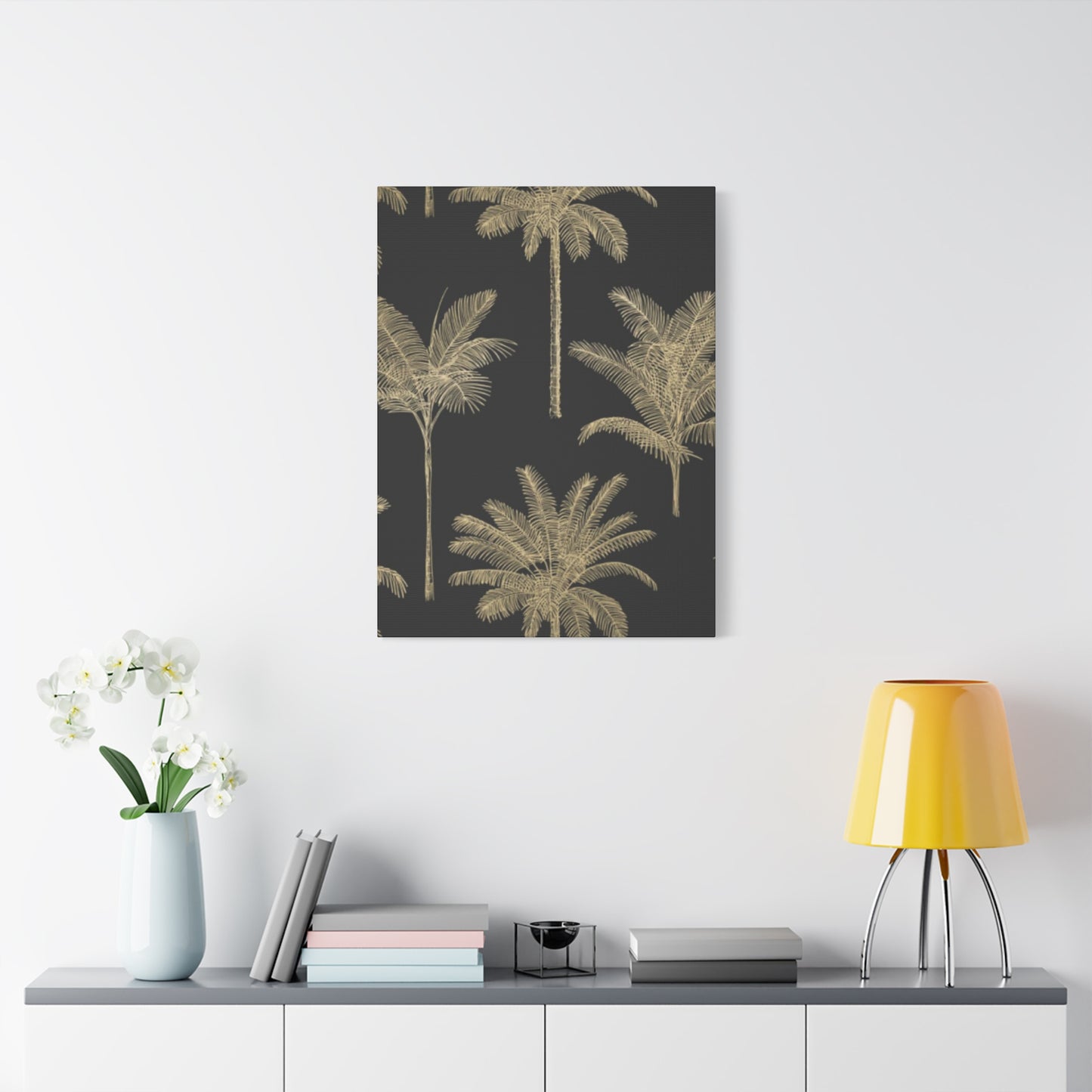 Blue & Golden Palm Tree Wall Art & Canvas Prints