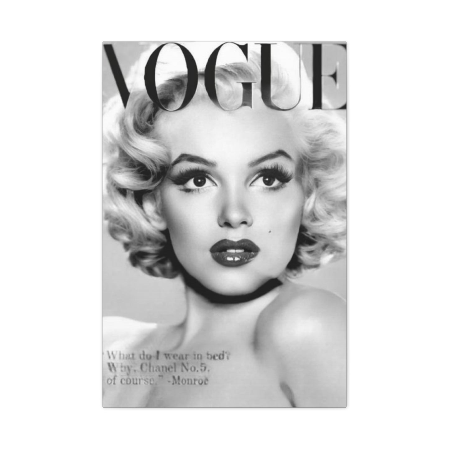 Monochrome Beautiful Face Of Marilyn Monroe On Vogue Wall Art & Canvas Prints