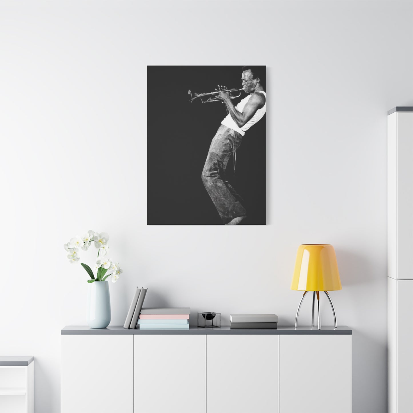 Black And White Jazz Instrument Artist Wall Art & Canvas Prints