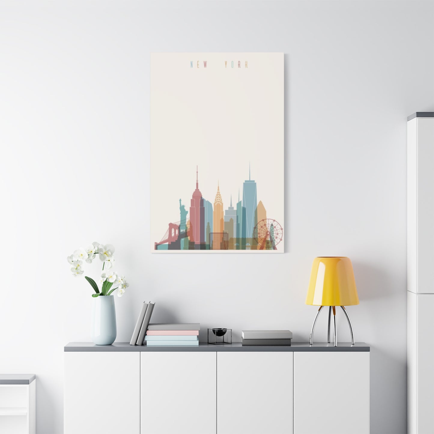 Minimalist City Skyline Poster NYC Skyline Wall Art & Canvas Prints