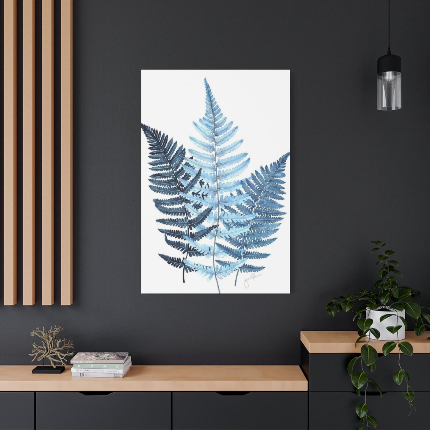 Blue Leaves Entryway Wall Art & Canvas Prints