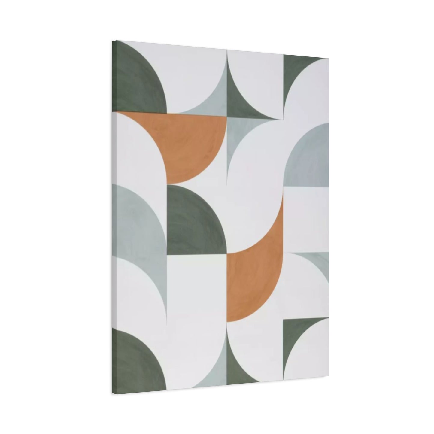 White & Olive Green Pattern Drawing Wall Art & Canvas Prints