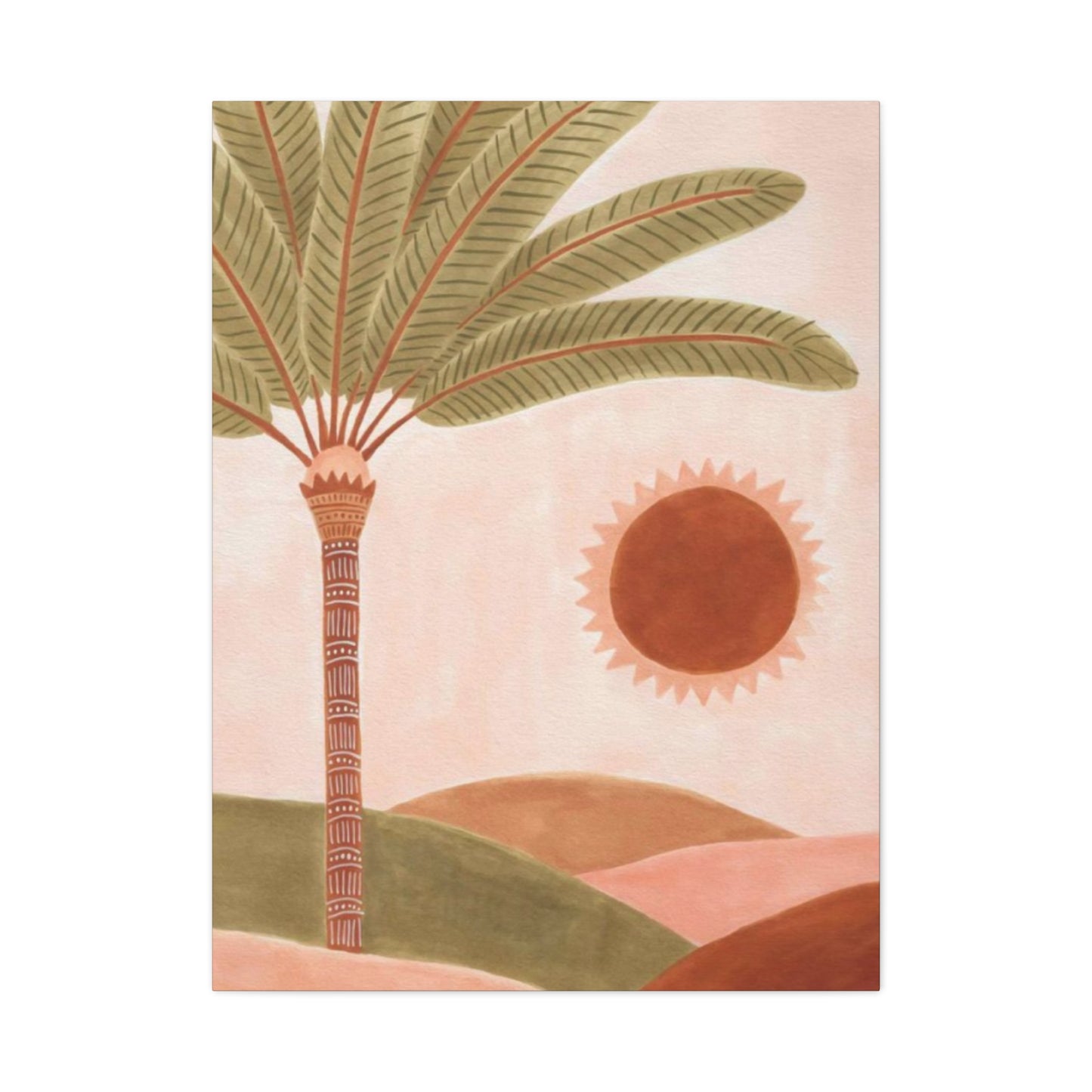 Decorated Deserted Palm Tree Painting Wall Art & Canvas Prints