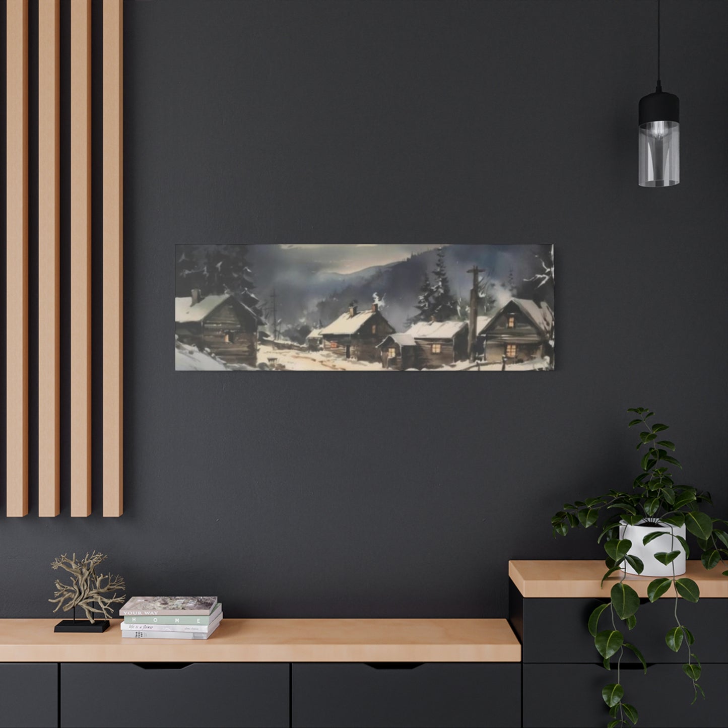 Hut In Snowy Mountain Panoramas Wall Art & Canvas Prints