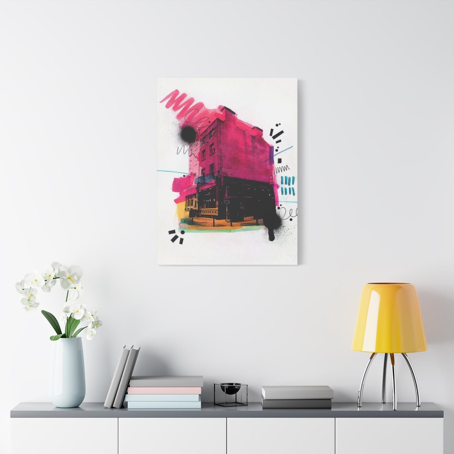 House Abstract Painting Mixed Media Wall Art & Canvas Prints