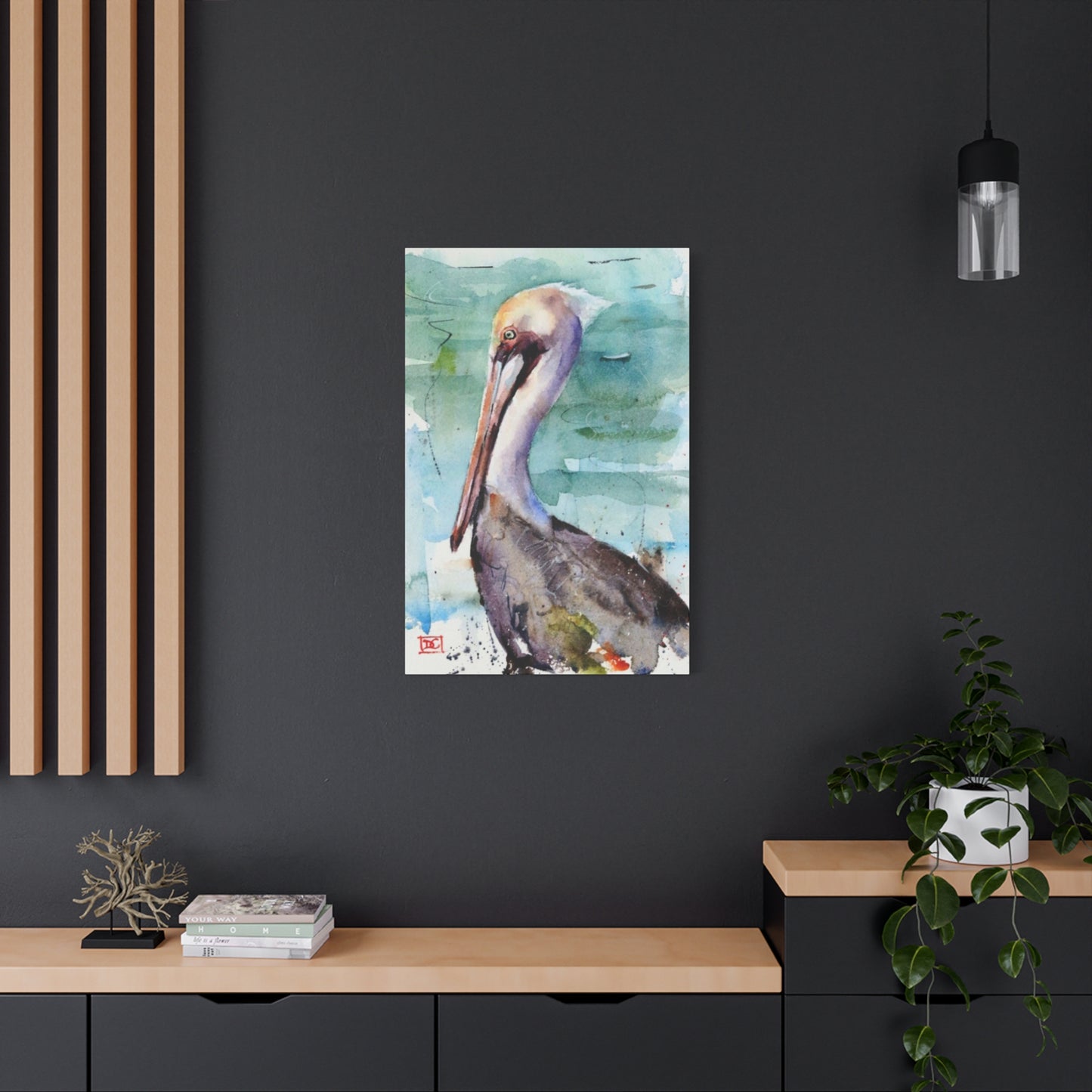 Pelican Colorful Water Painting Wall Art & Canvas Prints