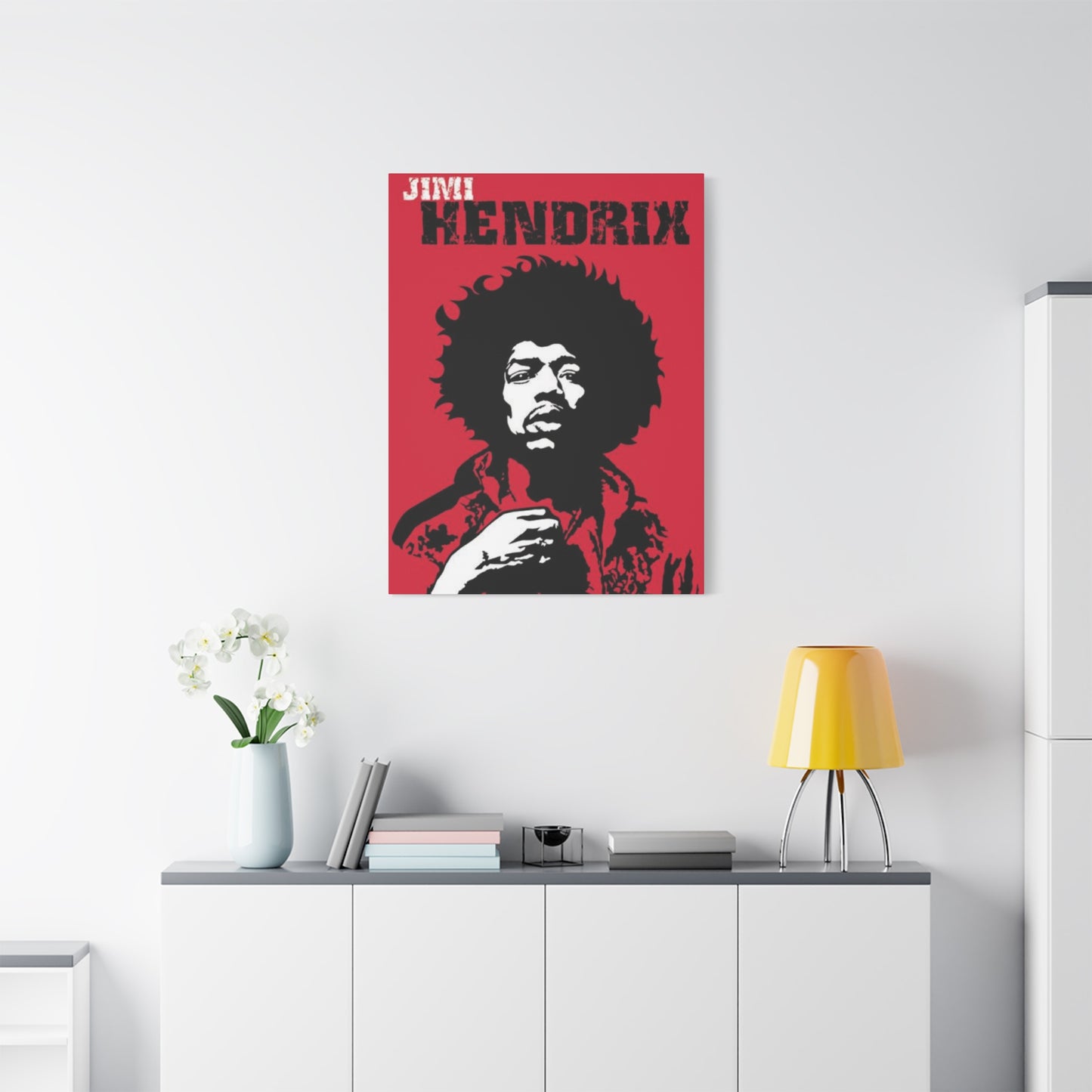 Red Jimi Hendrix Poster Wall Art & Canvas Prints