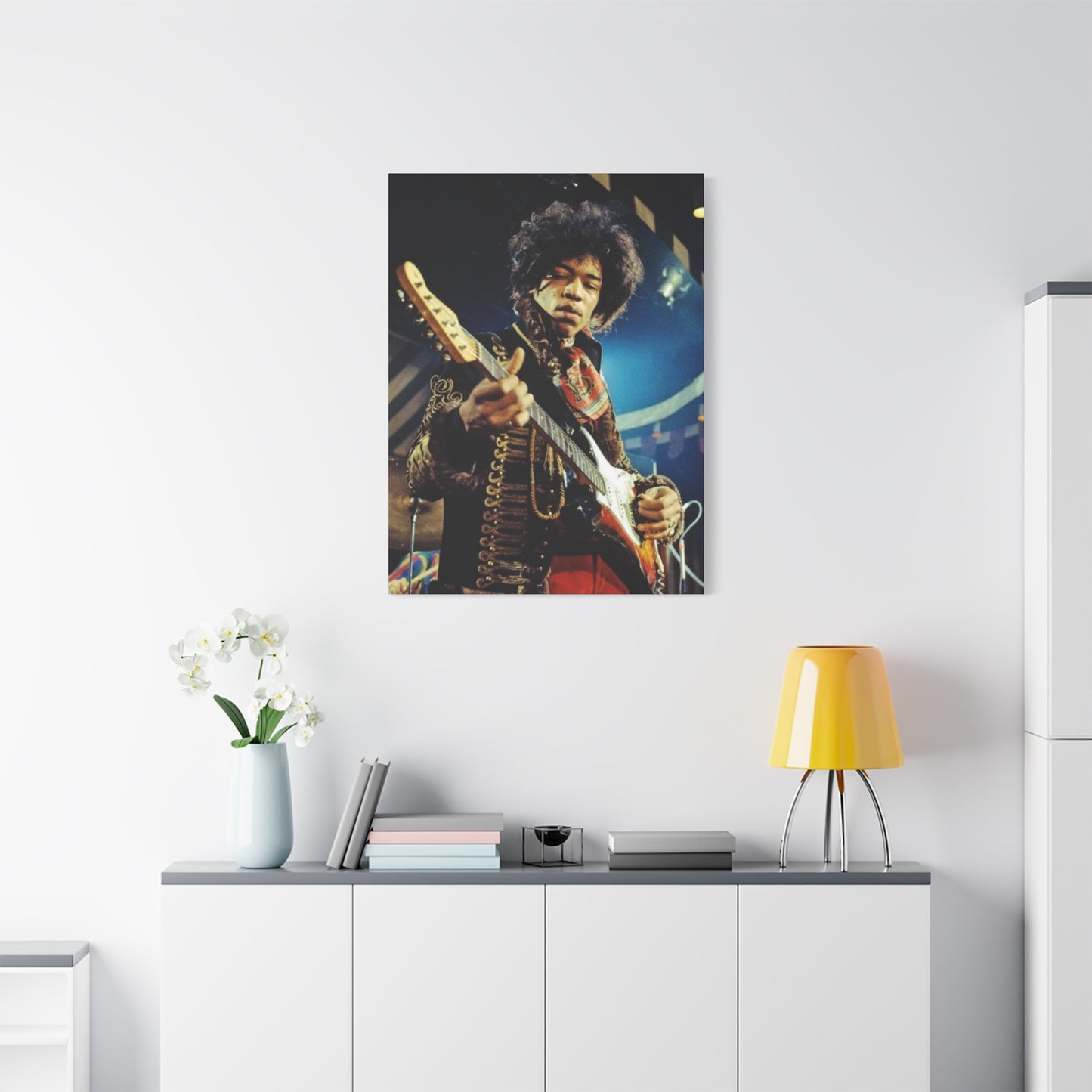 Jimi Hendrix Playing Guitar Poster Wall Art & Canvas Prints