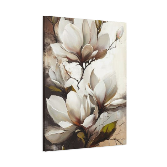 White Magnolia Flower Plant Painting Wall Art & Canvas Prints