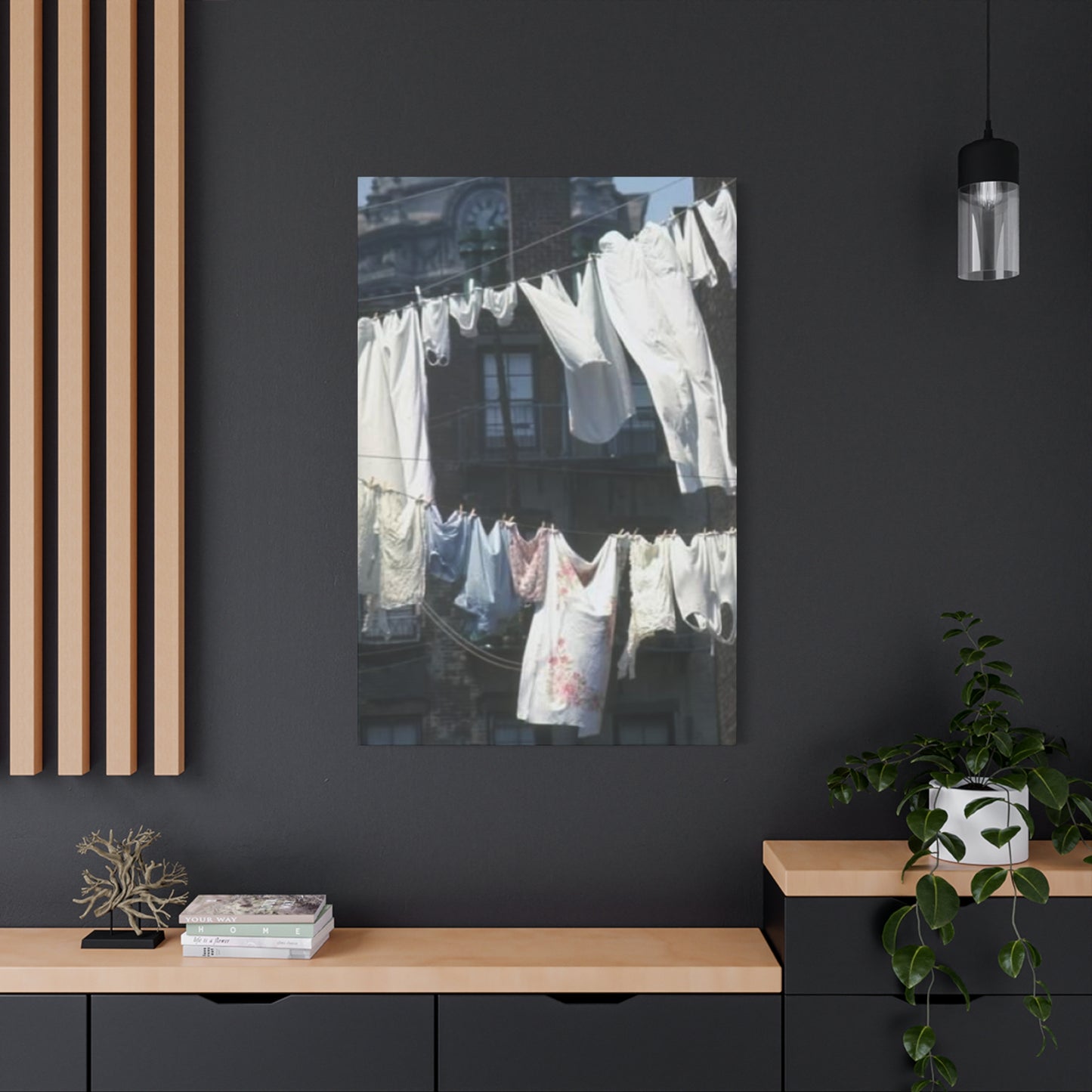 Clothes Drying On Rope Poster Laundry Wall Art & Canvas Prints