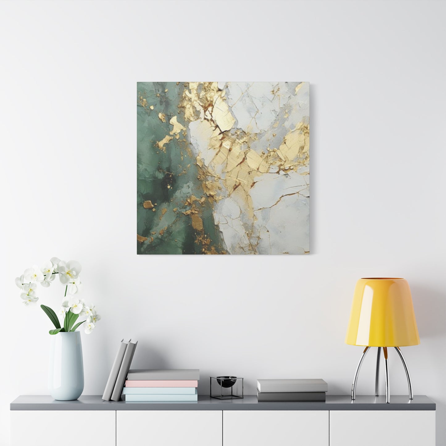 Golden Teal Art Wall Art & Canvas Prints