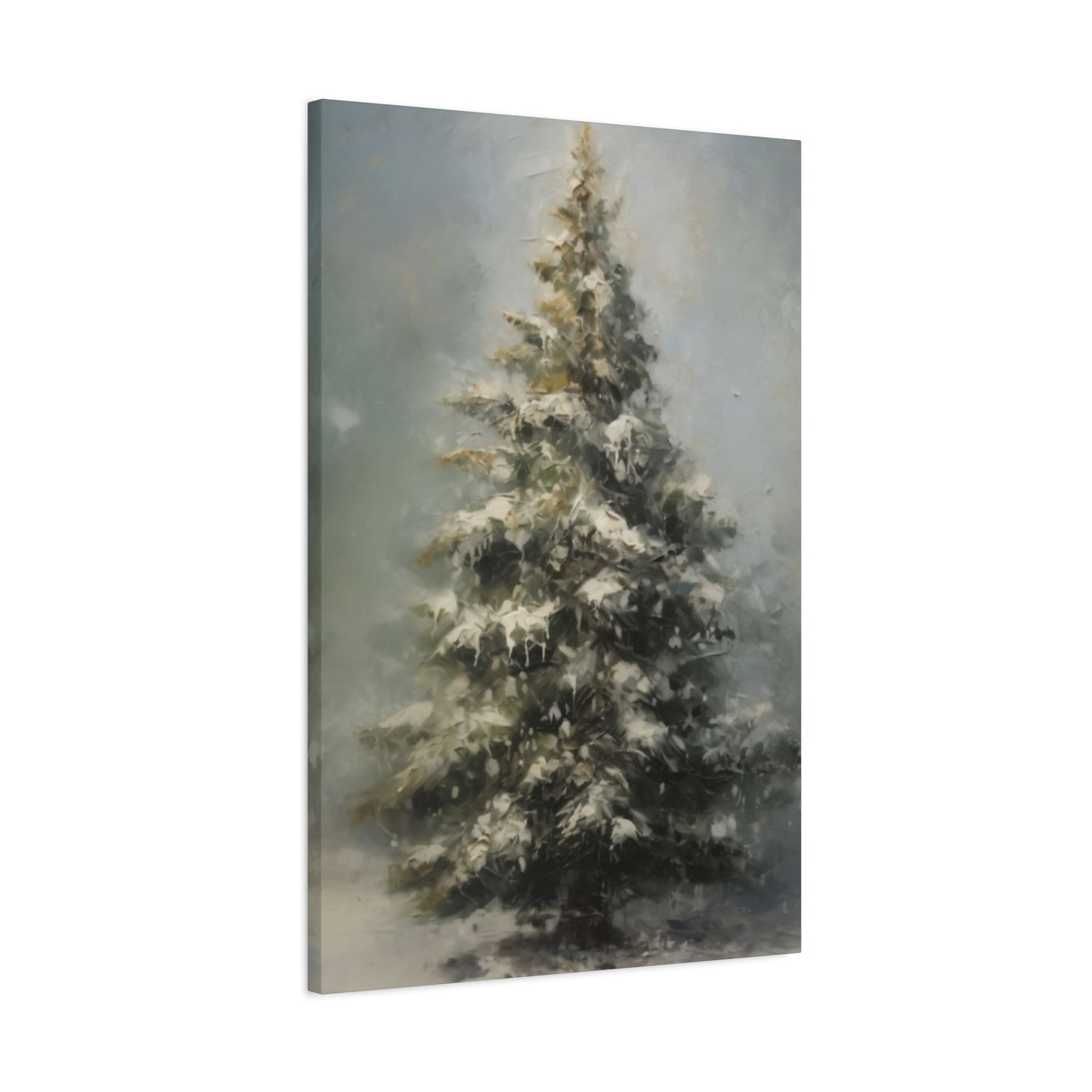 Snowy Christmas Tree Wall Art & Canvas Prints