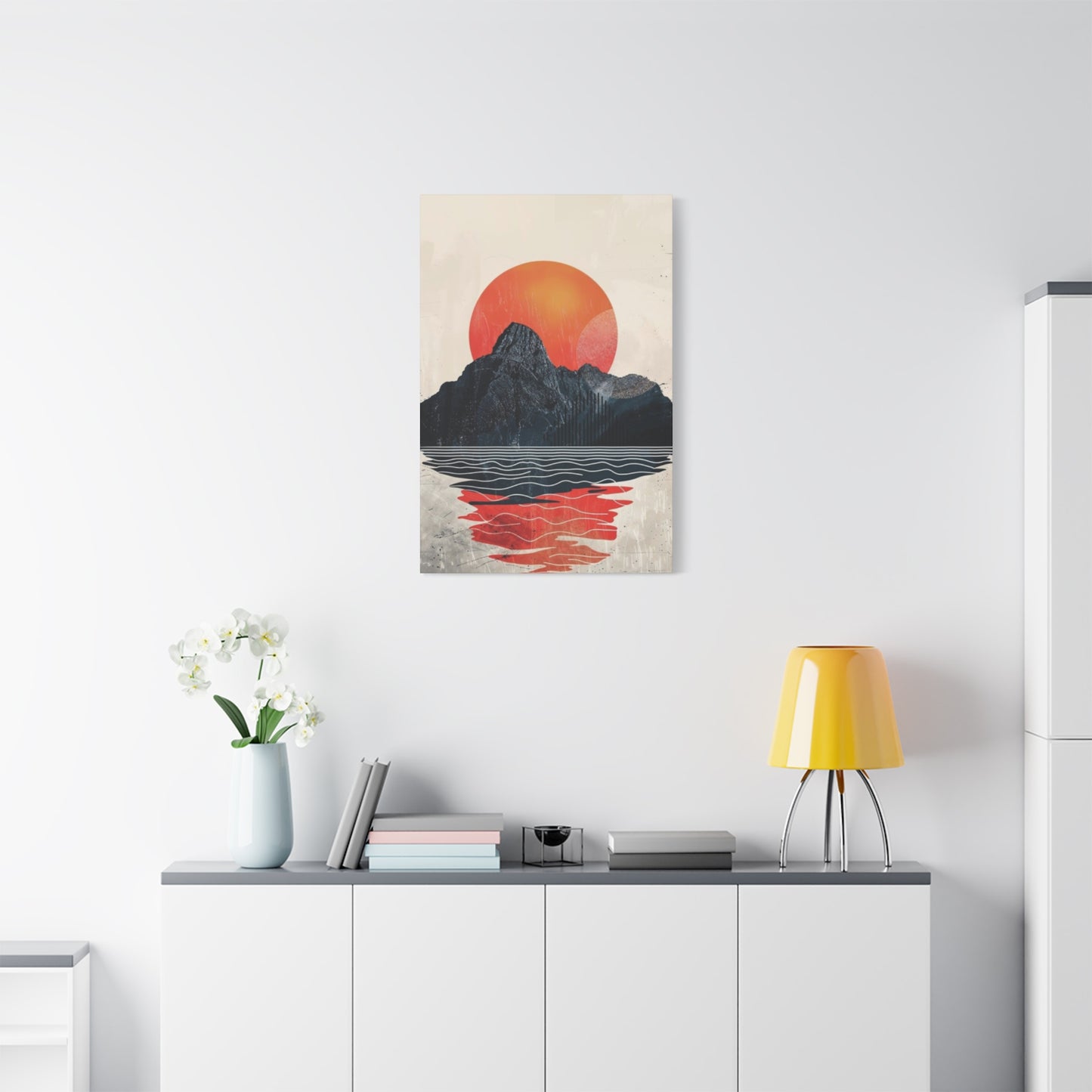 Sunset In Mountains Modernism Wall Art & Canvas Prints