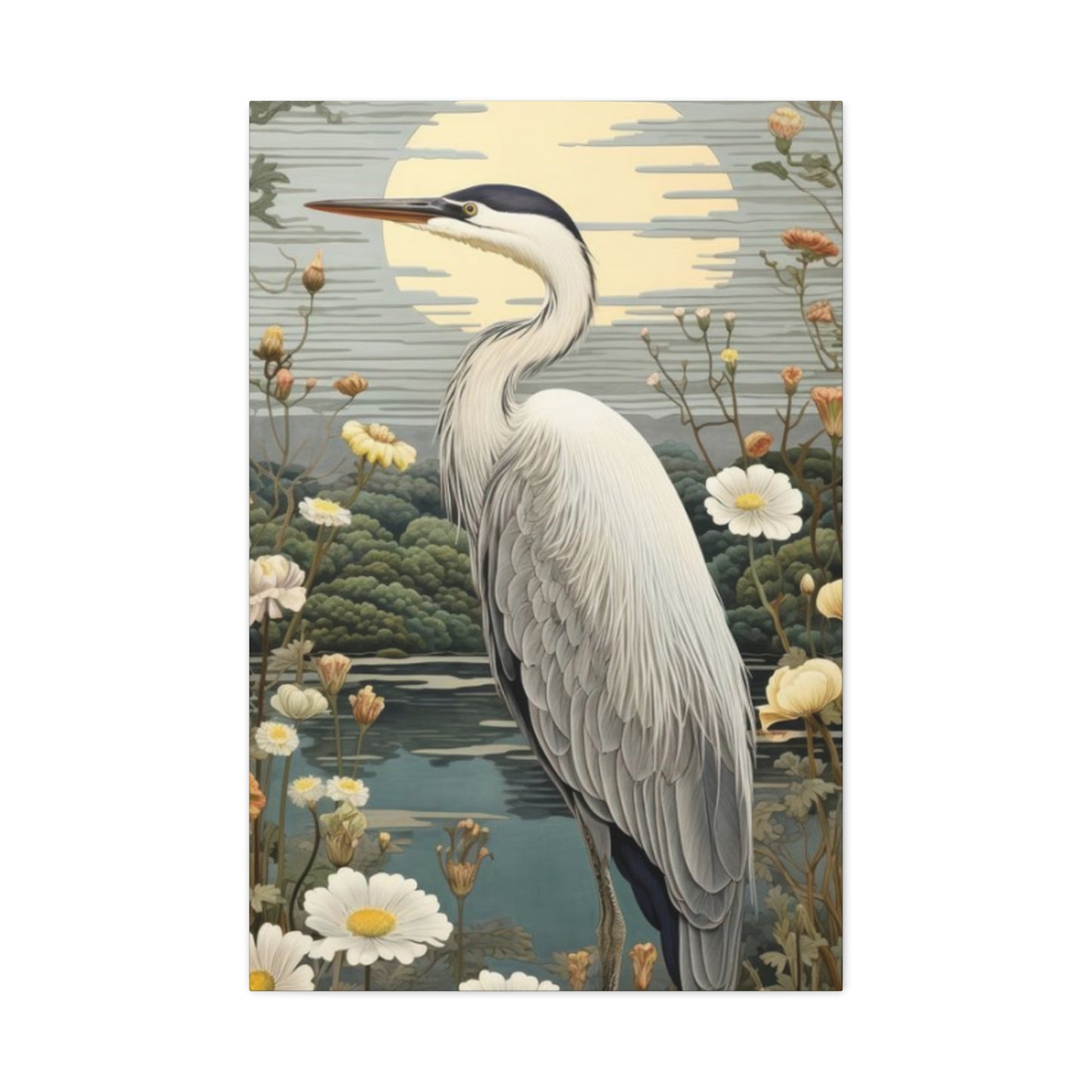 Herons With Flower Wall Art & Canvas Prints