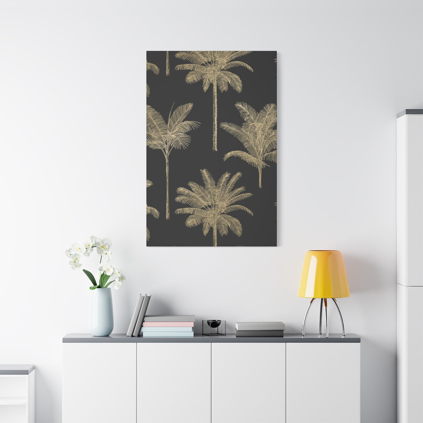 Blue & Golden Palm Tree Wall Art & Canvas Prints