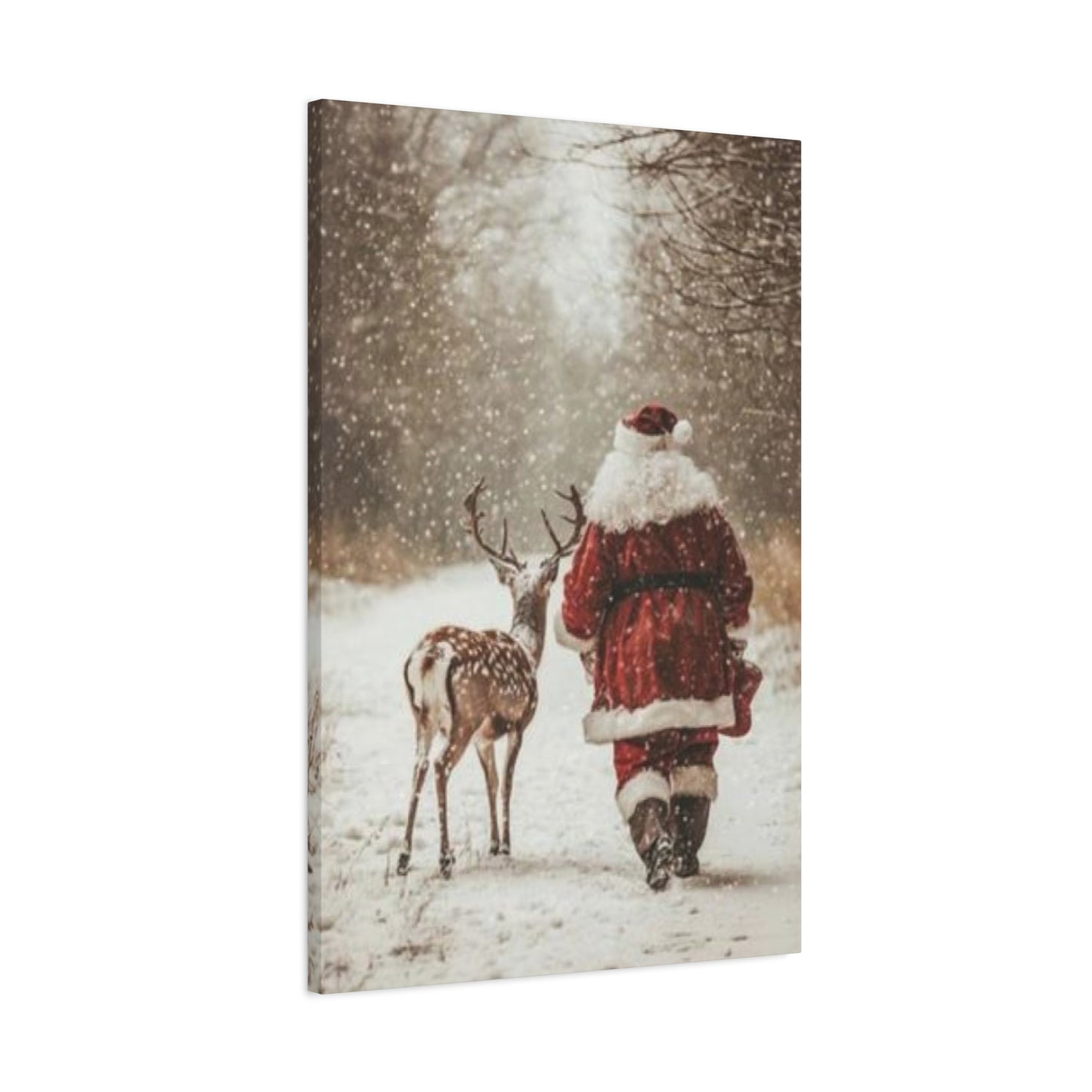 Santa Claus & Deer Wall Art & Canvas Prints