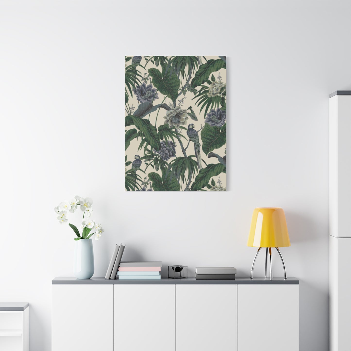 Palm Tree & Flowers In Wildlife Wall Art & Canvas Prints