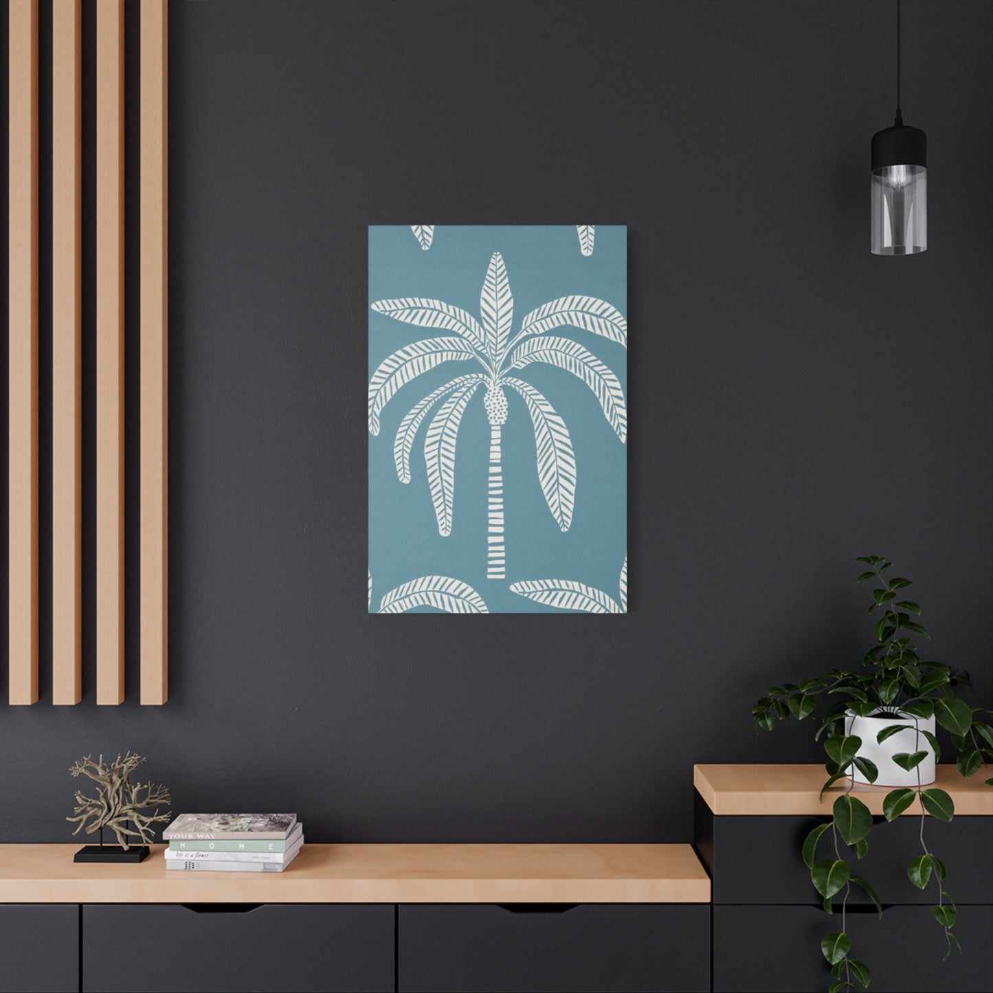 Blue Poster Of Palm Tree Wall Art & Canvas Prints