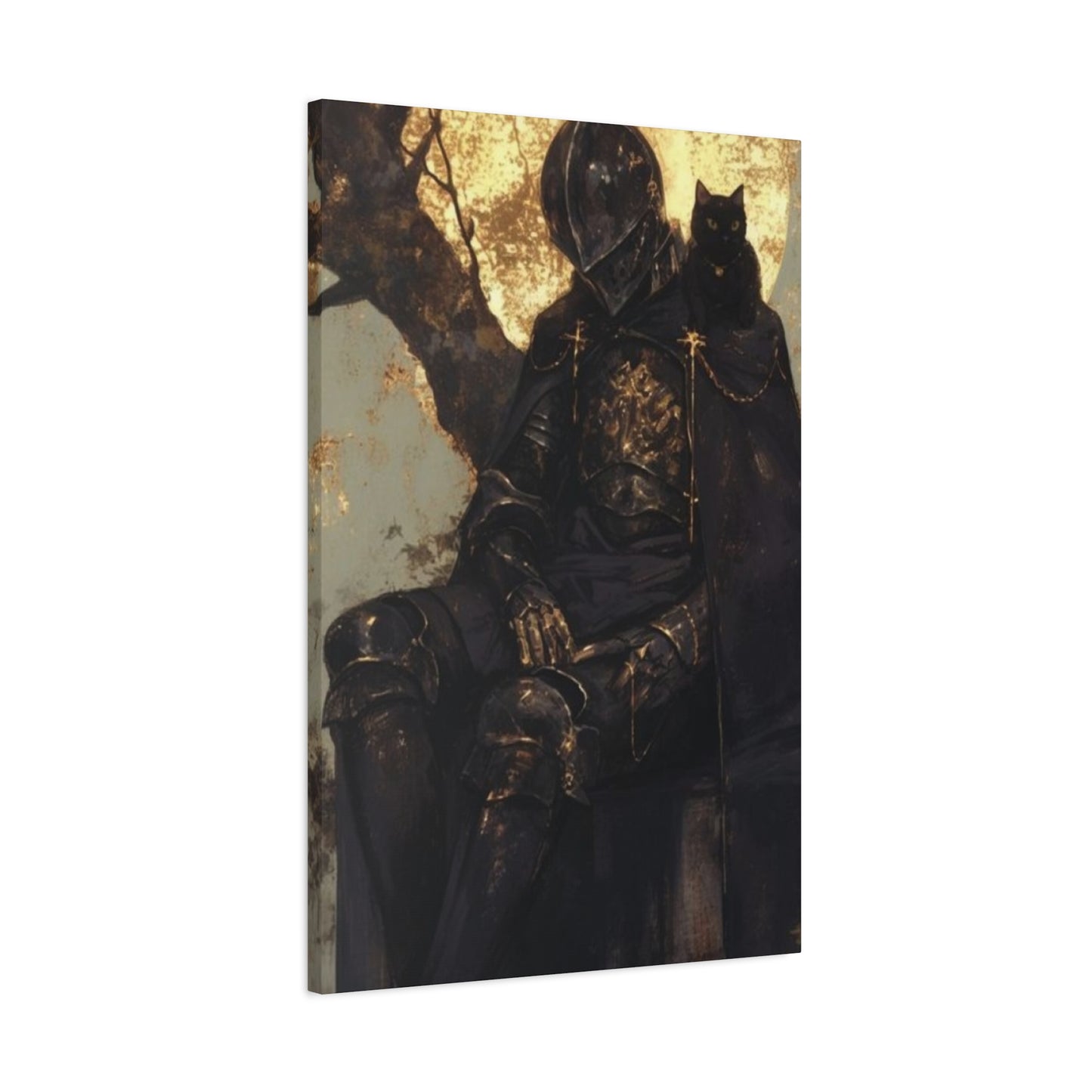 Warrior with Black Cat Wall Art & Canvas Prints