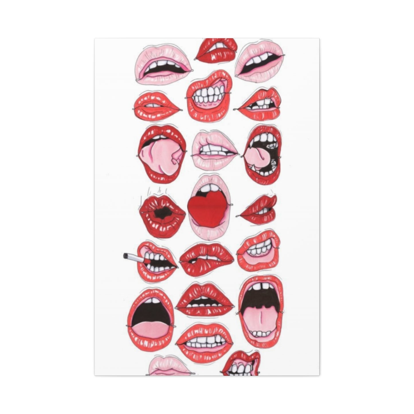 Lips Abstract Painting Wall Art & Canvas Prints