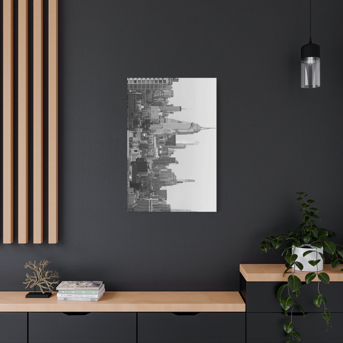 Black & White Manhattan City Skyline NYC Skyline Wall Art & Canvas Prints