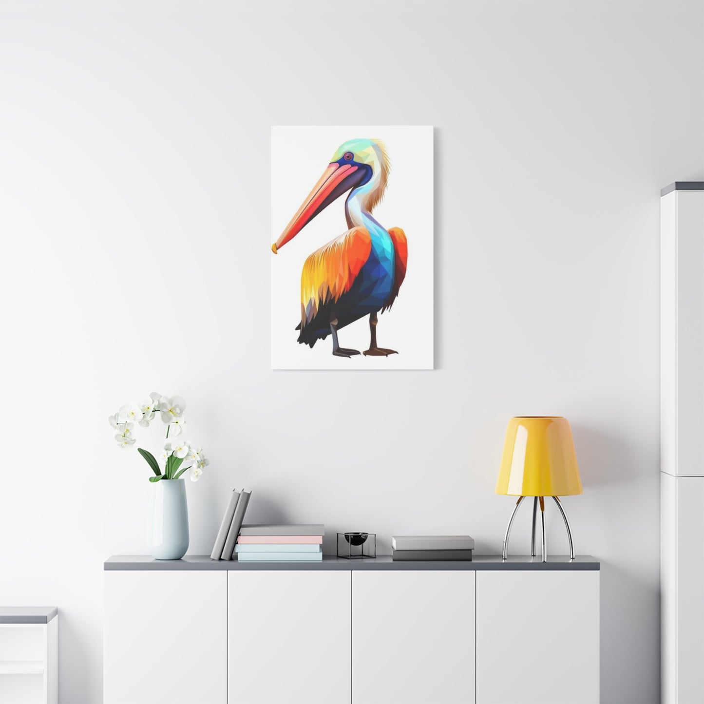 Colorful Abstract Pelican Painting Wall Art & Canvas Prints