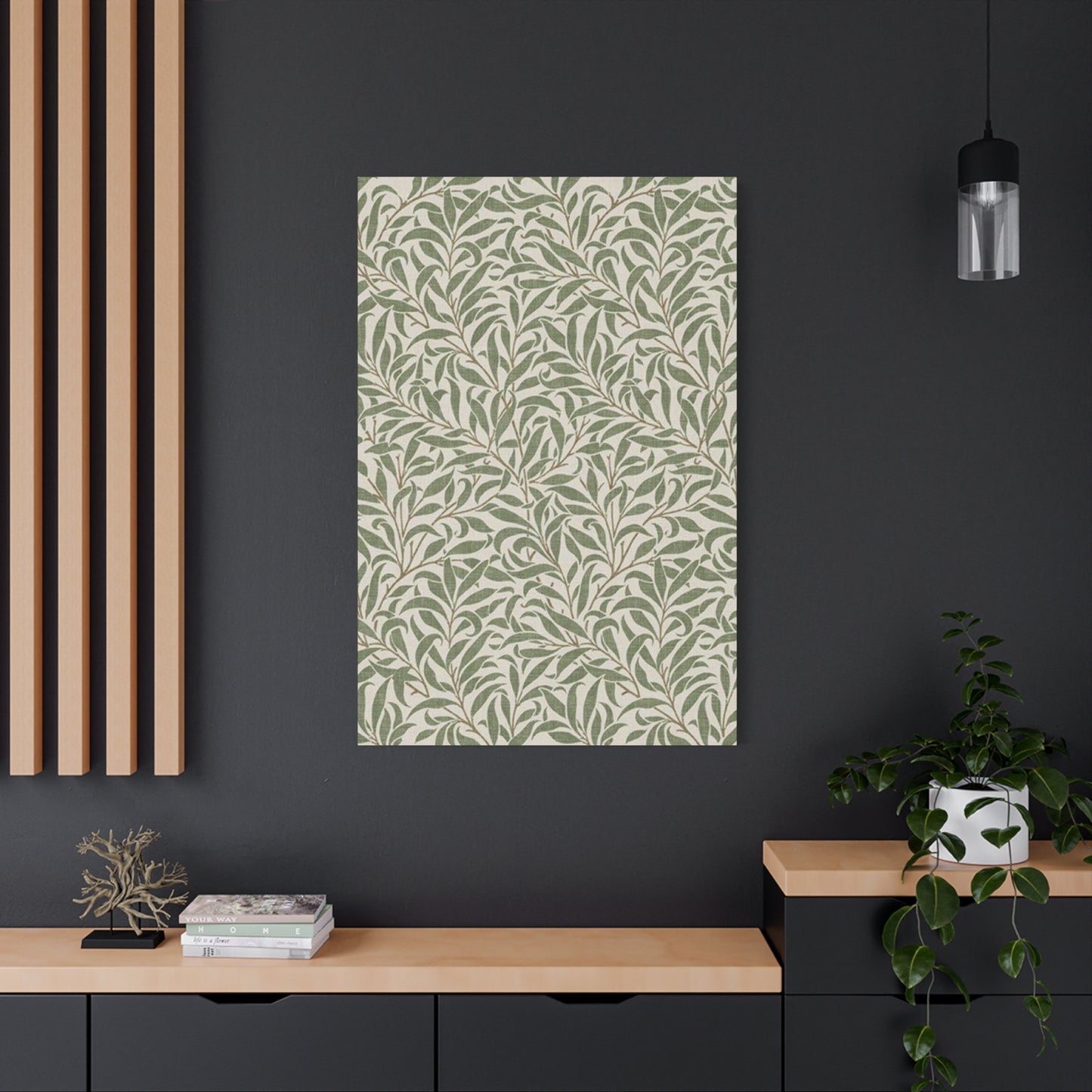 Olive Green Plant Pattern Poster Wall Art & Canvas Prints