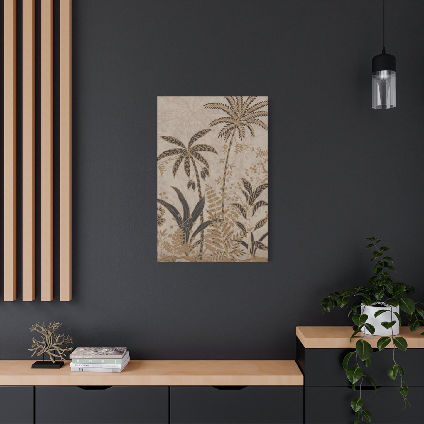 Brown Color Small Palm Tree Wall Art & Canvas Prints