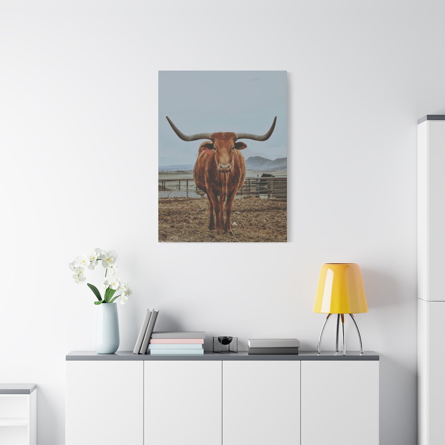 Wild Brown Buffalo Longhorn Wall Art & Canvas Prints