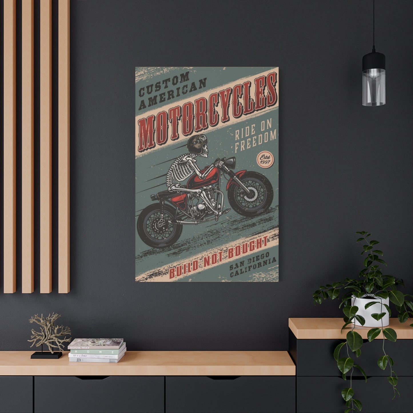 Bike Building Poster Motorcycle Wall Art & Canvas Prints