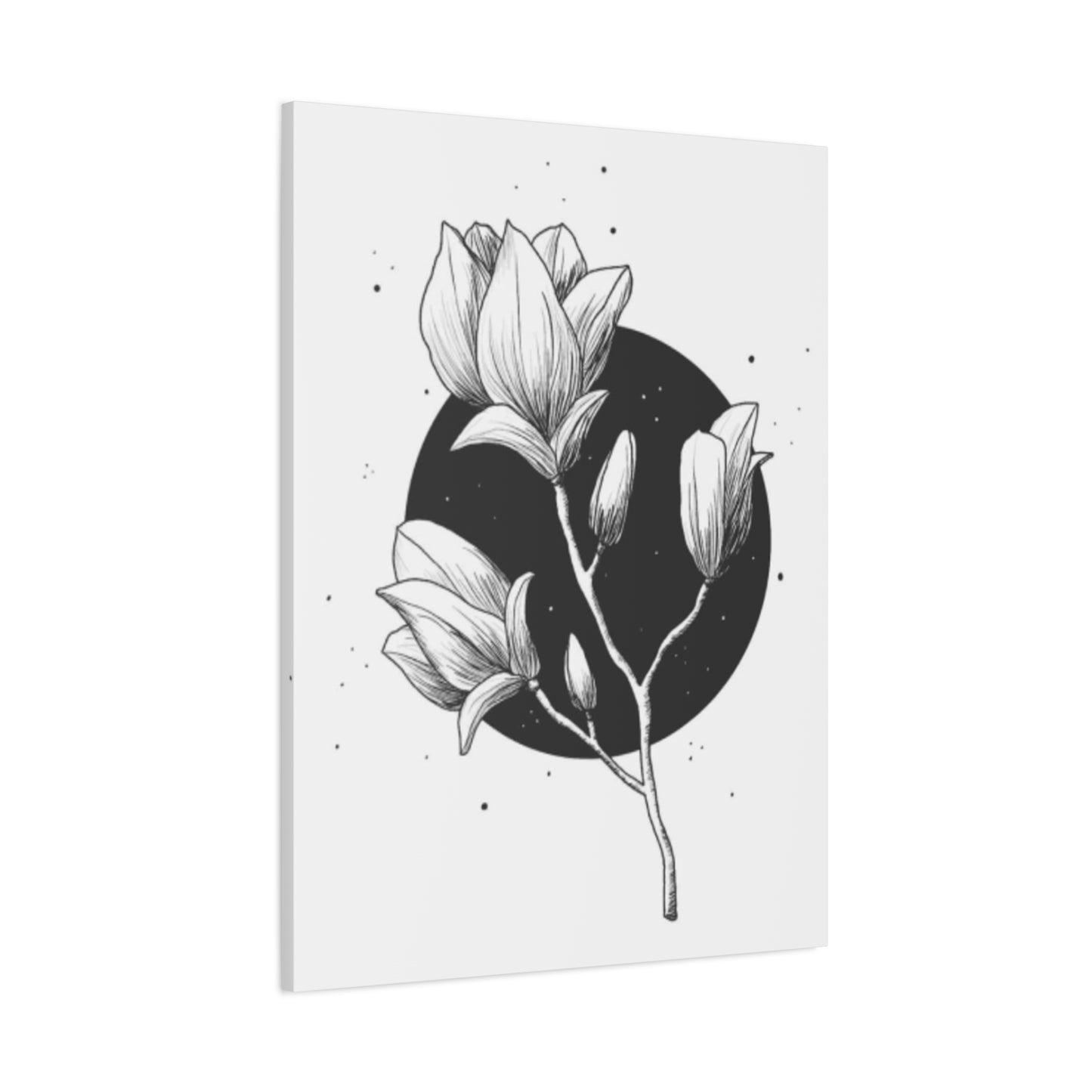 Beautiful Monochrome Magnolia Flower Plant Wall Art & Canvas Prints