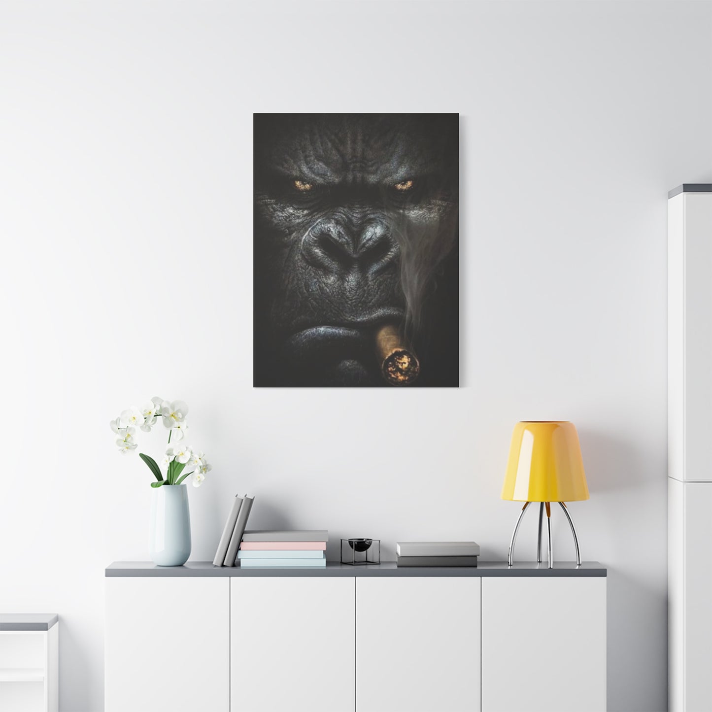 Smoking Gorilla Man Cave Decor Wall Art & Canvas Prints