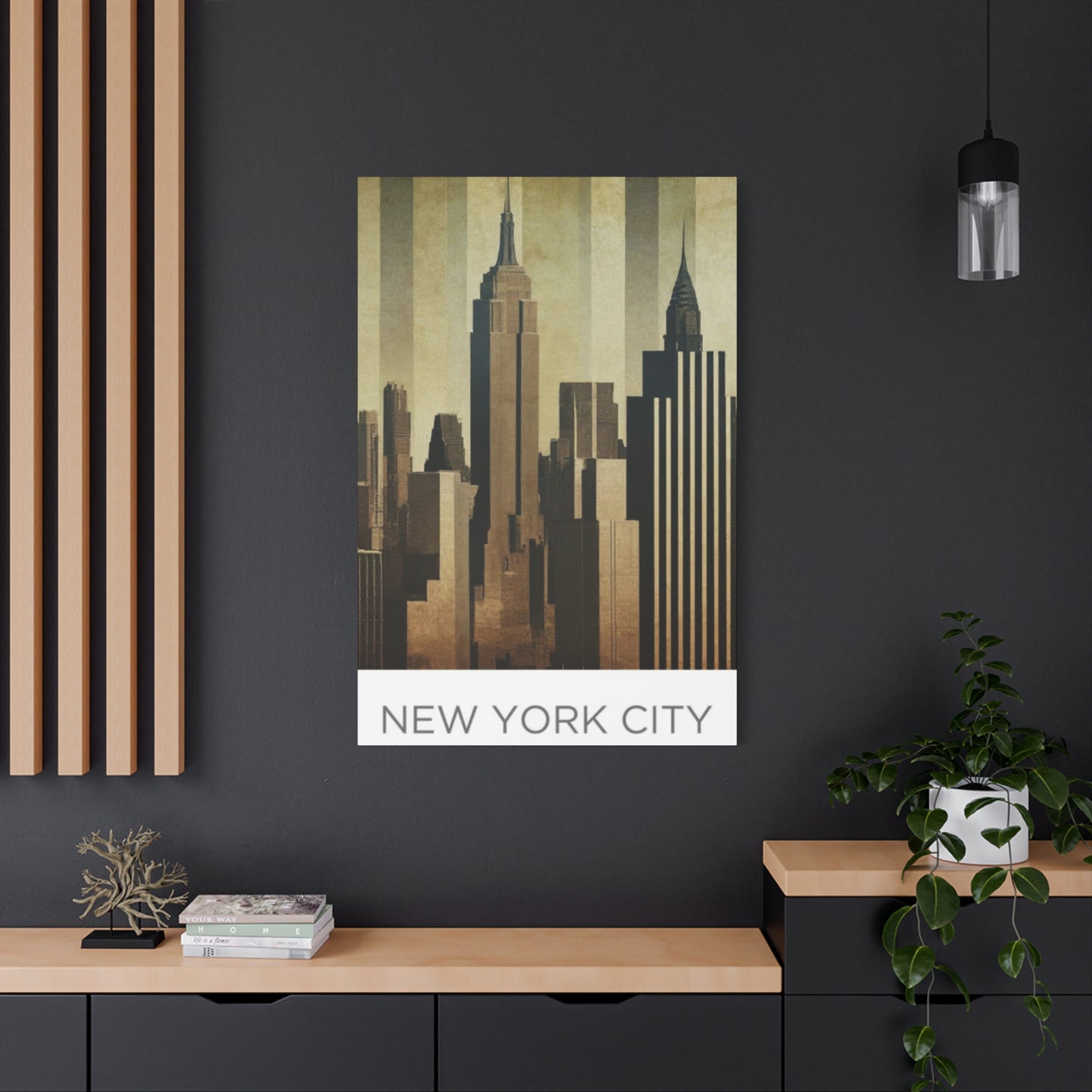 Sepia Tone City Skyline NYC Skyline Wall Art & Canvas Prints